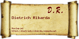 Dietrich Rikarda névjegykártya